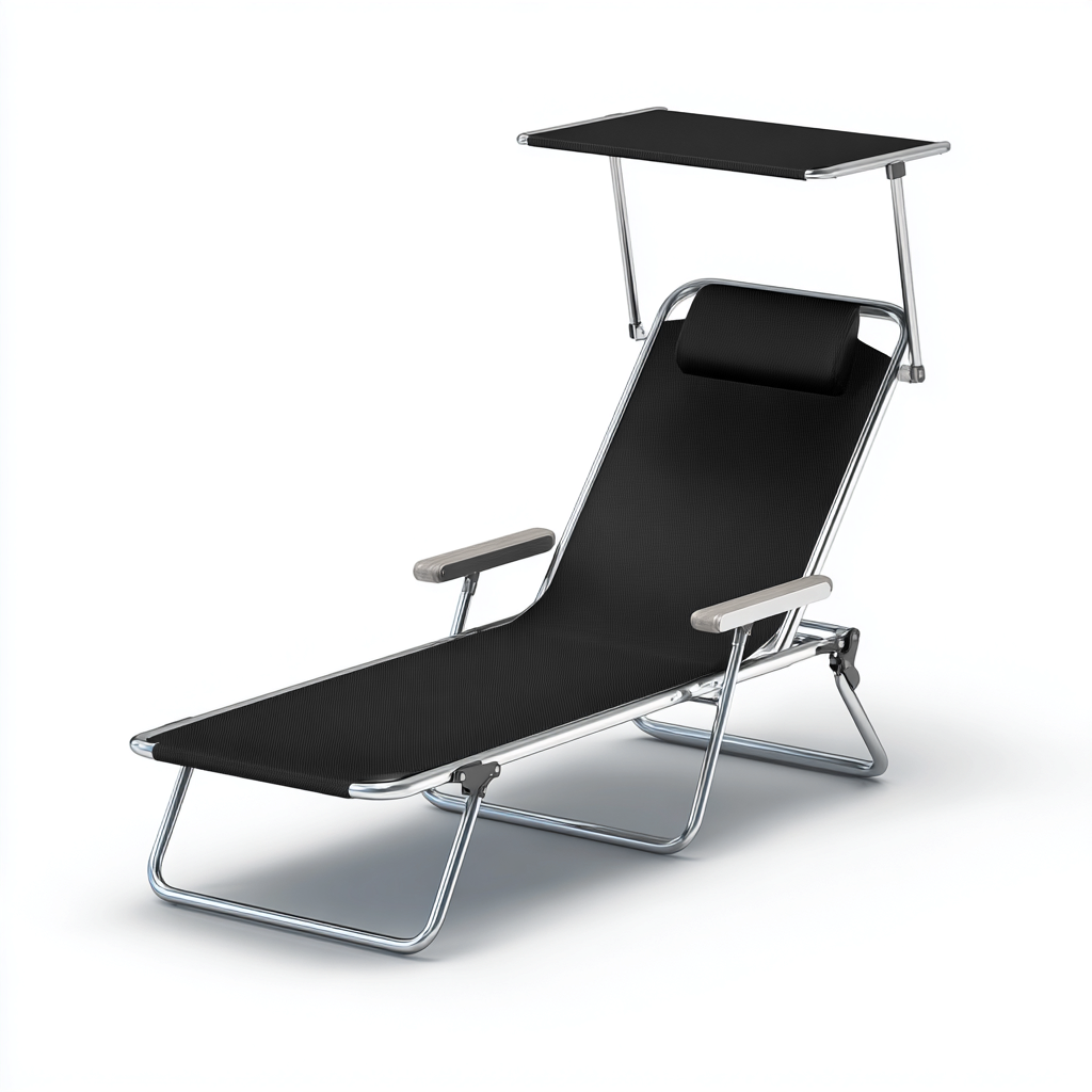 Sonnenliege aus Metall 190x60x95 cm - schwarz - verstellbares Design für Garten geeignet-Roomuphub