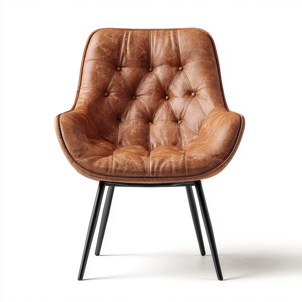 Sessel Leder 70x65x83 cm - braun - modernes Design - für Wohnraum-Roomuphub