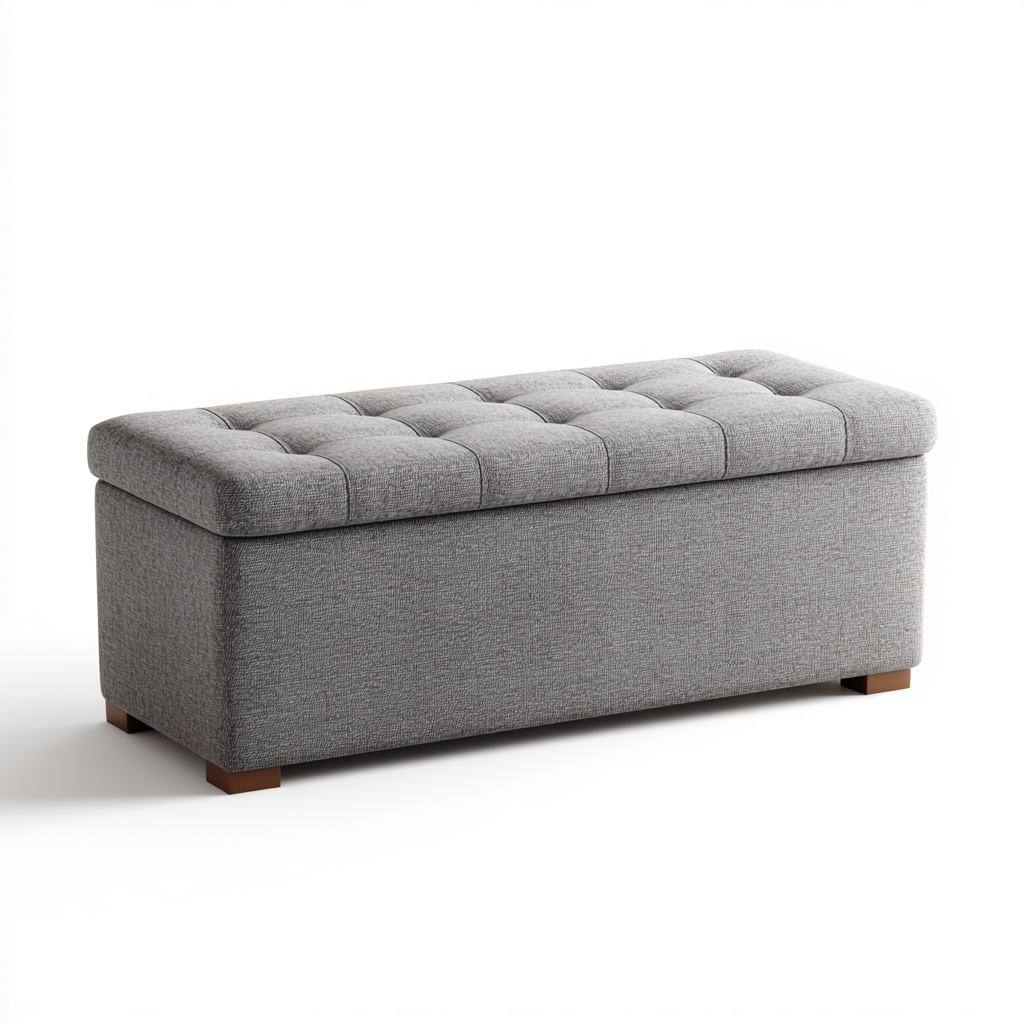 Sitzbank für Flur Stoffpolster mit Stauraum 105x40x45 cm - hellgrau - für Eingangsbereich - modernes Design-Roomuphub