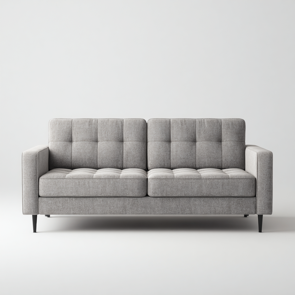 Zweisitzer Sofa Stoff 188x90x87 cm - grau - geeignet für Wohnzimmer - modernes Design-Roomuphub