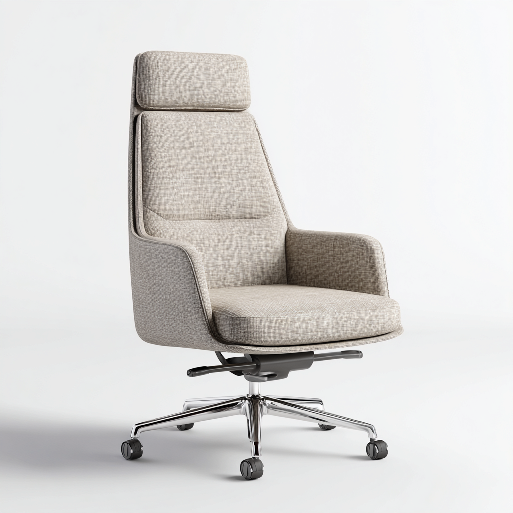 Bürostuhl Stoff 70x65x120 cm - beige - ergonomisches Design für Büro-Roomuphub