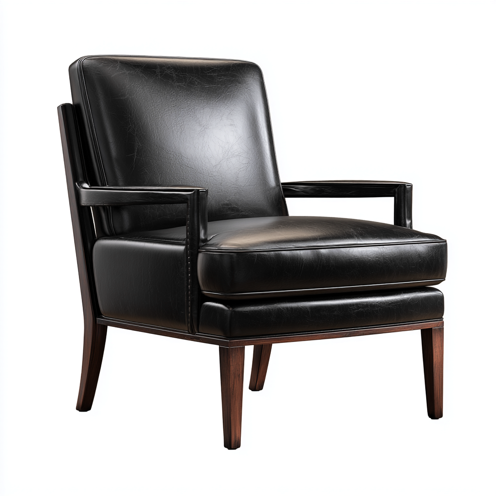 Sessel Leder 78x70x90 cm - Schwarz - Klassisches Design für Wohnzimmer-Roomuphub