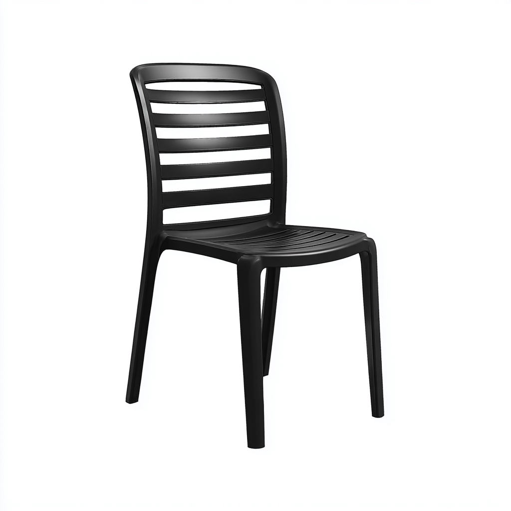 Gartenstuhl Kunststoff 50x46x86 cm - schwarz - für den Außenbereich - modernes Design-Roomuphub