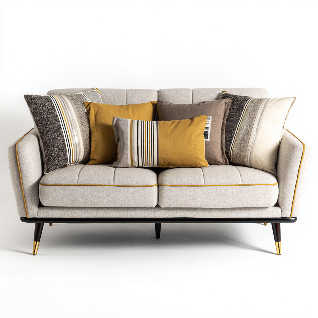 Zweisitzer Sofa Stoff 175x90x86 cm - beige - geeignet für Wohnzimmer - elegantes Design-Roomuphub