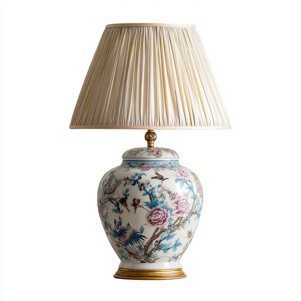 Tischlampe Keramik 32x32x58 cm - Mehrfarbig - Für Wohnzimmer Schlafzimmer - Klassisches Design-Roomuphub