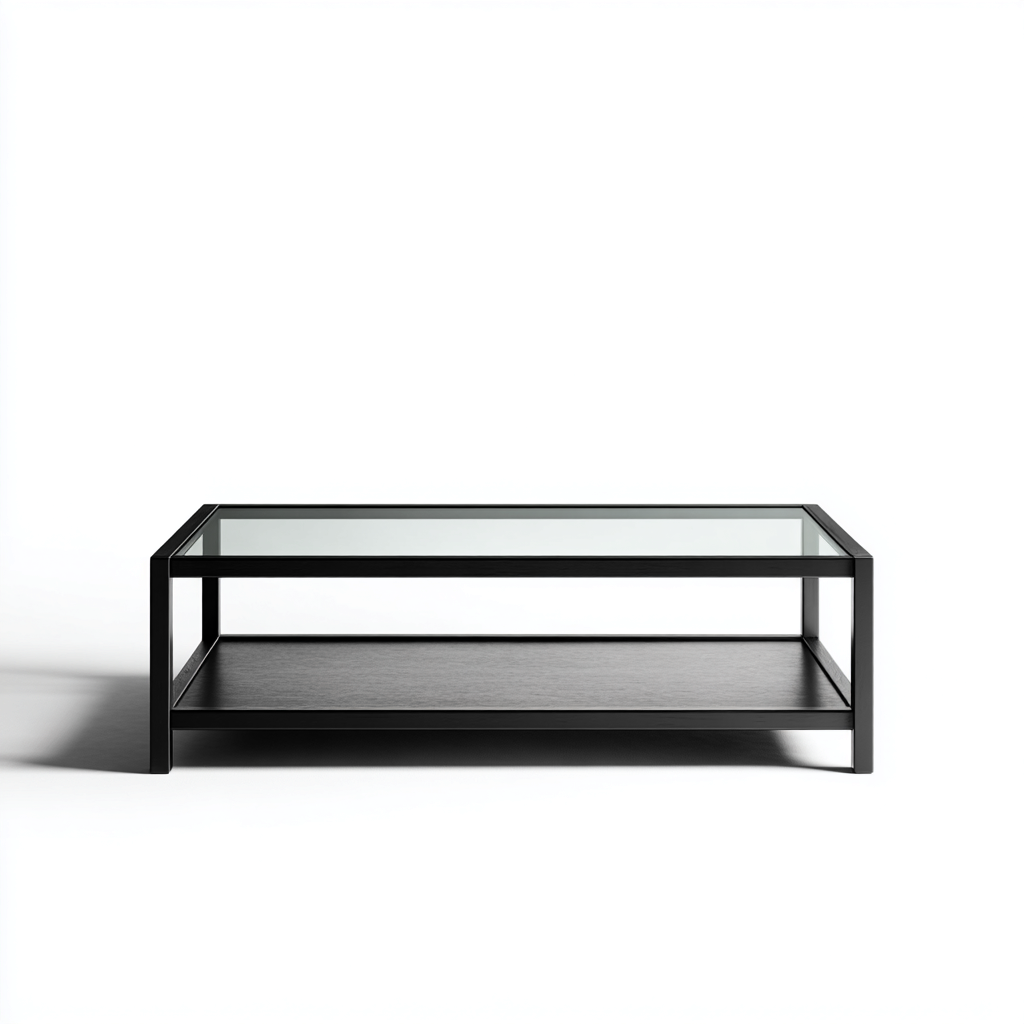 Couchtisch Glas Metall 110x60x40 cm - schwarz - modernes Design-Roomuphub