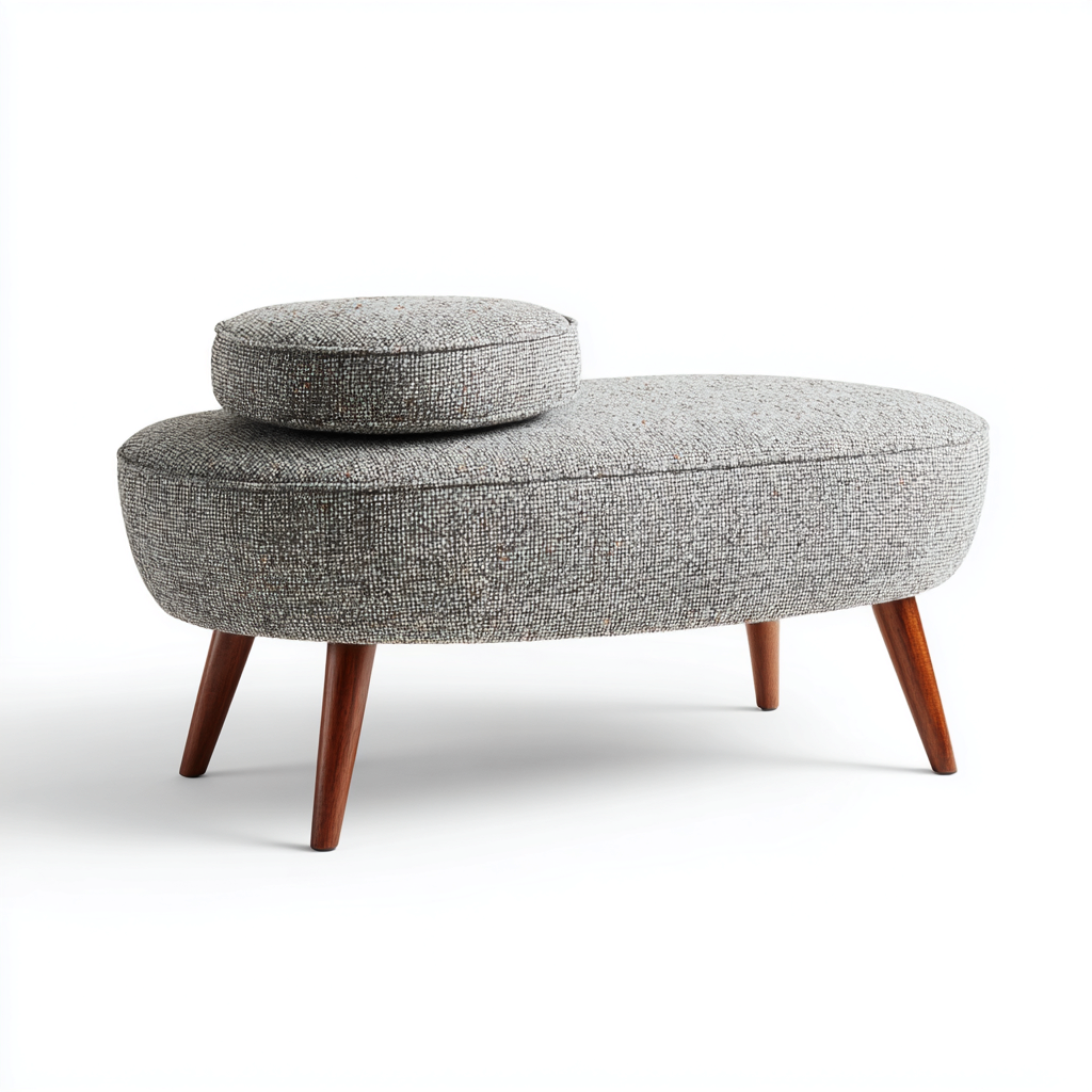 Sitzbank für Flur Stoffpolster 85x50x46 cm - grau - für Eingangsbereich - modernes Design-Roomuphub