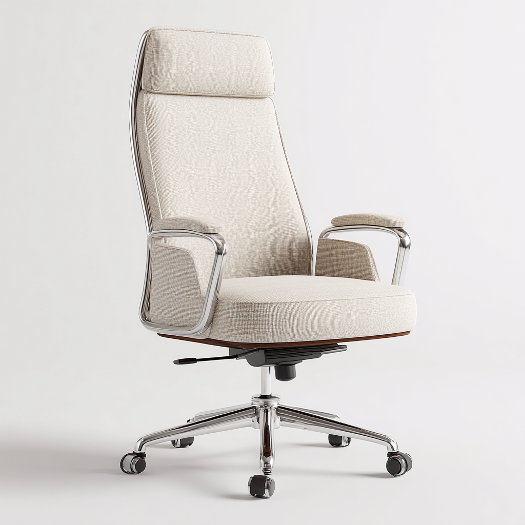 Bürostuhl - Stoffpolster 66x66x118 cm - Beige - Modernes Design - geeignet für Büro-Roomuphub