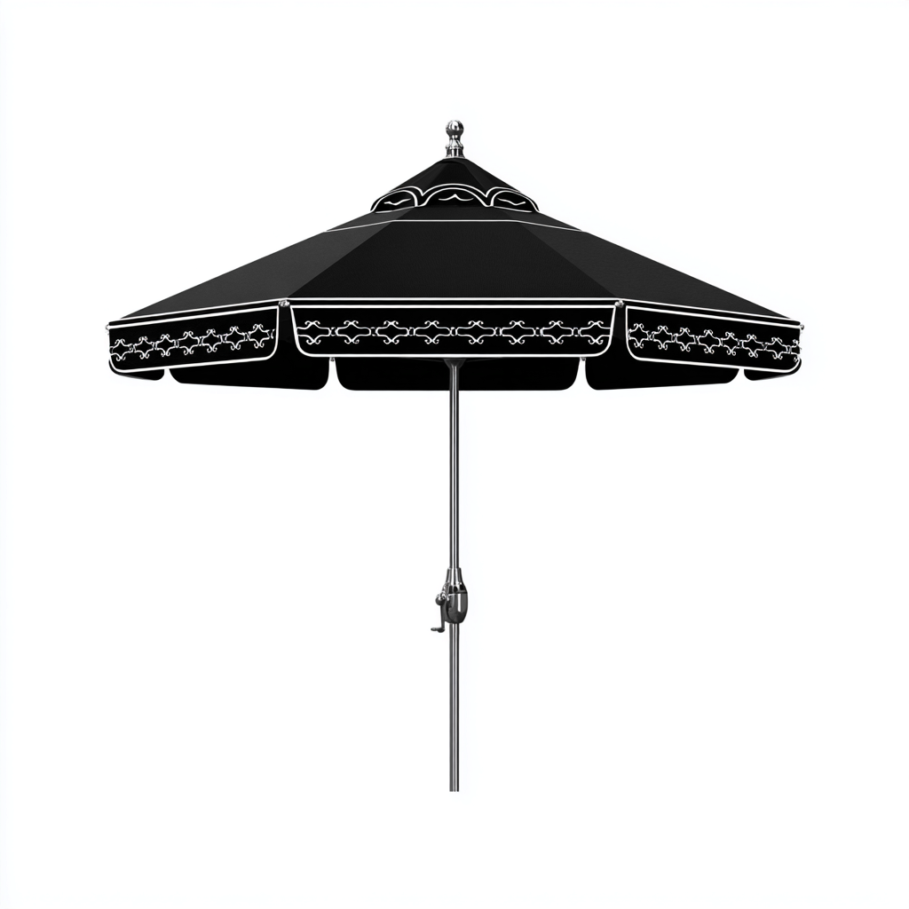 Sonnenschirm Metall - Polyester 230x230 cm - Schwarz - Klassisches Design für den Außenbereich-Roomuphub