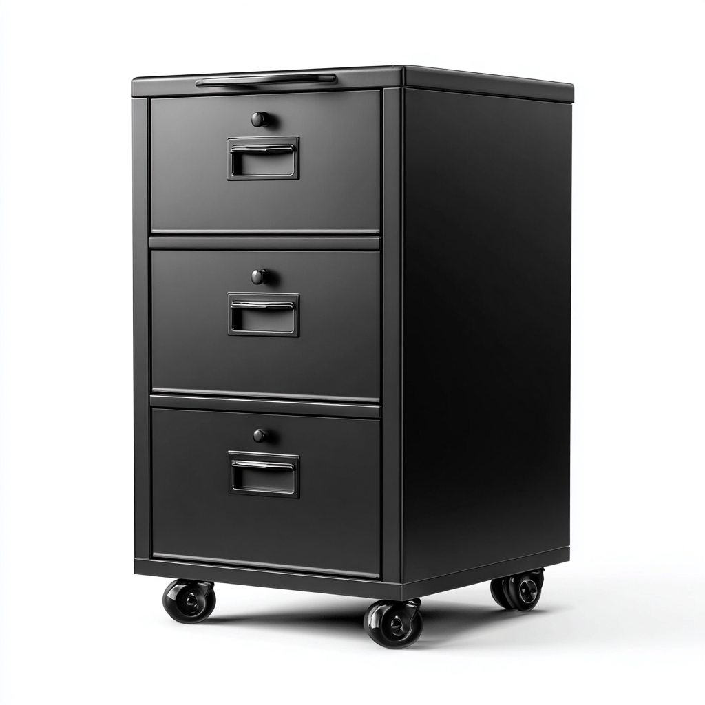 Aktenschrank Metall 45x40x95 cm - schwarz - für Büro - Homeoffice - modernes Design-Roomuphub