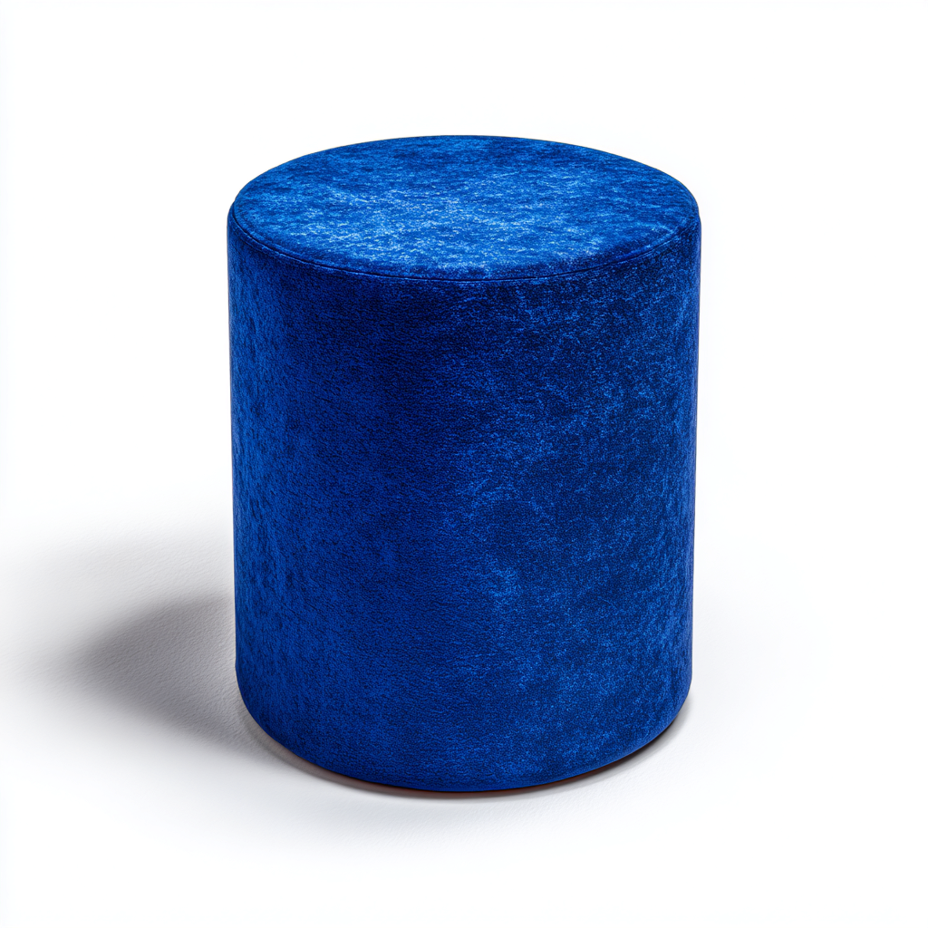 Fußhocker Samt 35x35x45 cm - Blau - Modernes Design - für Wohnzimmer-Roomuphub