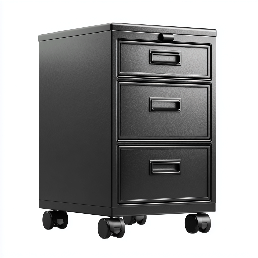 Aktenschrank Metall 45x40x75 cm - schwarz - für Büro - Homeoffice - modernes Design-Roomuphub
