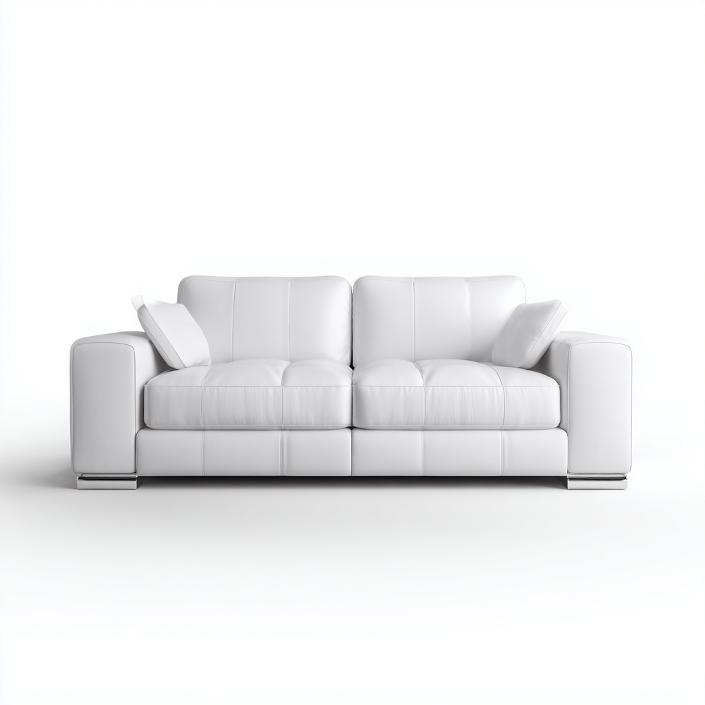 Zweisitzer Sofa Echtleder 180x90x85 cm - weiß - geeignet für Wohnzimmer - modernes Design-Roomuphub