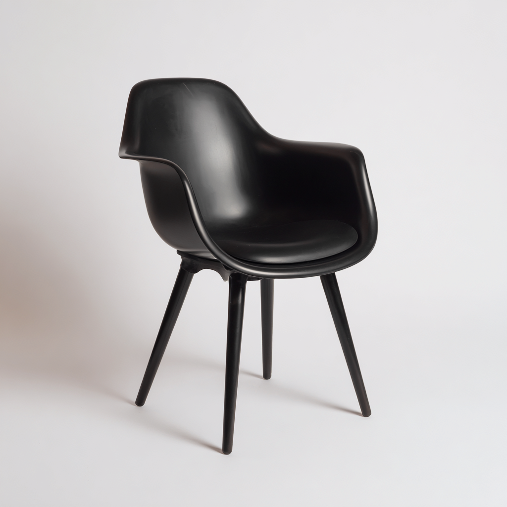 Gartenstuhl Kunststoff 55x56x82 cm - Schwarz - Modernes Armlehnendesign - Für Garten geeignet-Roomuphub