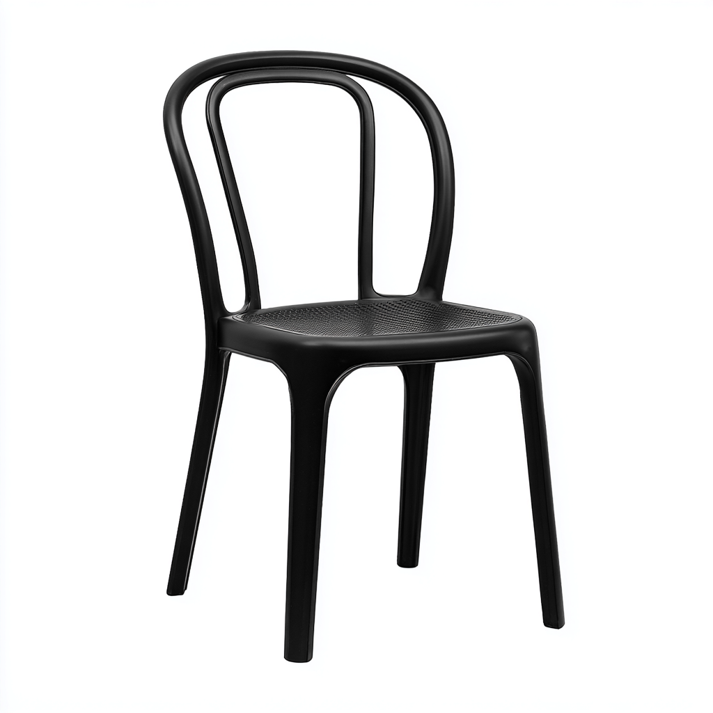 Gartenstuhl Kunststoff 48x46x86 cm - schwarz - für den Außenbereich - klassisches Design-Roomuphub