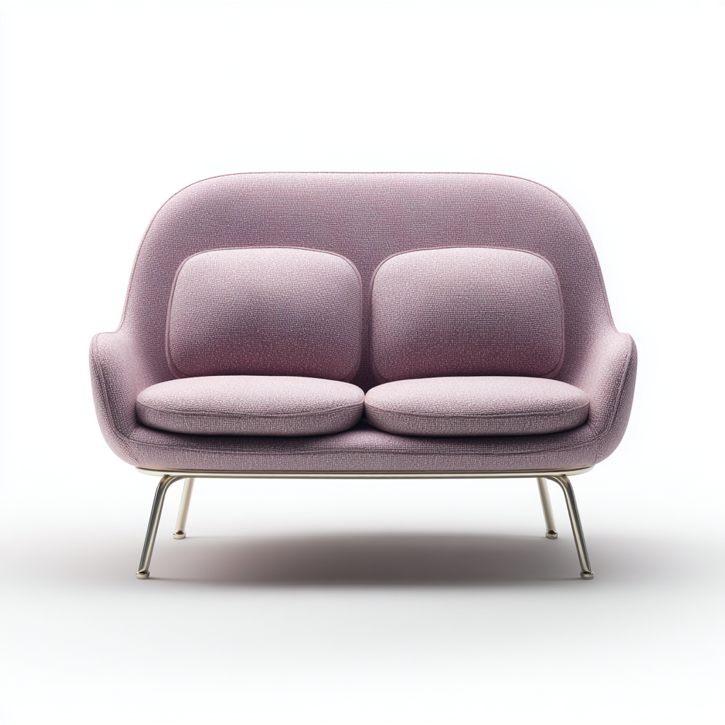 Zweisitzer Sofa Stoff 165x85x88 cm - helllila - modernes Design - für Wohnzimmer-Roomuphub