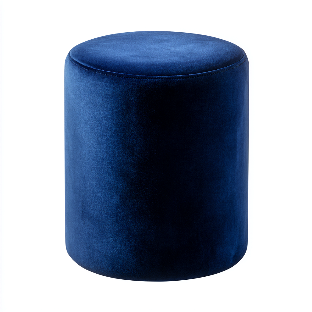 Fußhocker Samt 35x35x45 cm - Dunkelblau - Zylindrisches Design für Wohnzimmer-Roomuphub