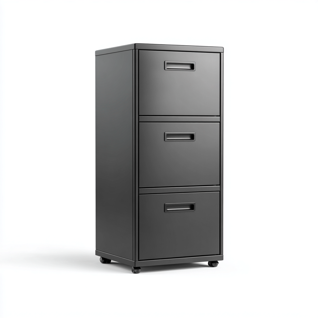 Aktenschrank Metall 48x42x110 cm - schwarz - für Büro - Homeoffice - modernes Design-Roomuphub