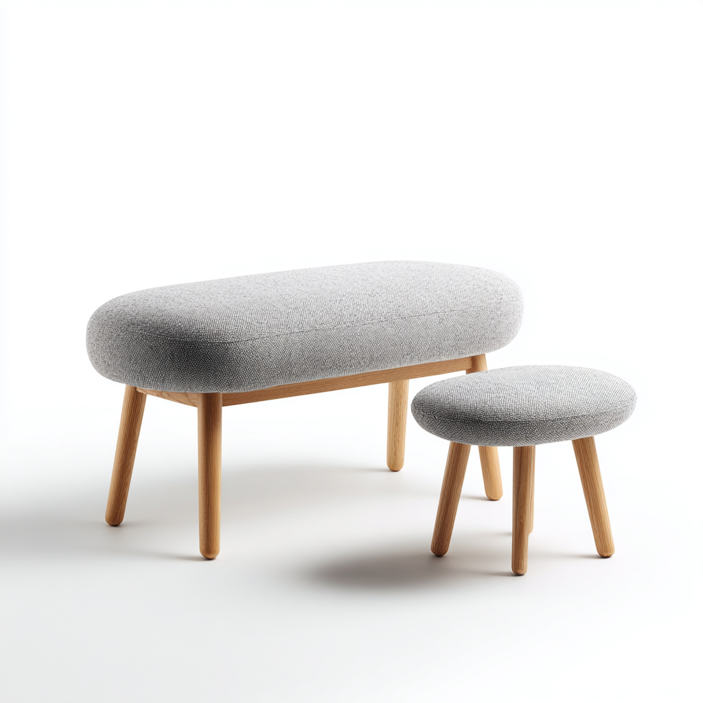 Sitzbank für Flur Stoffpolster 95x38x45 cm - hellgrau - für Eingangsbereich - modernes Design-Roomuphub