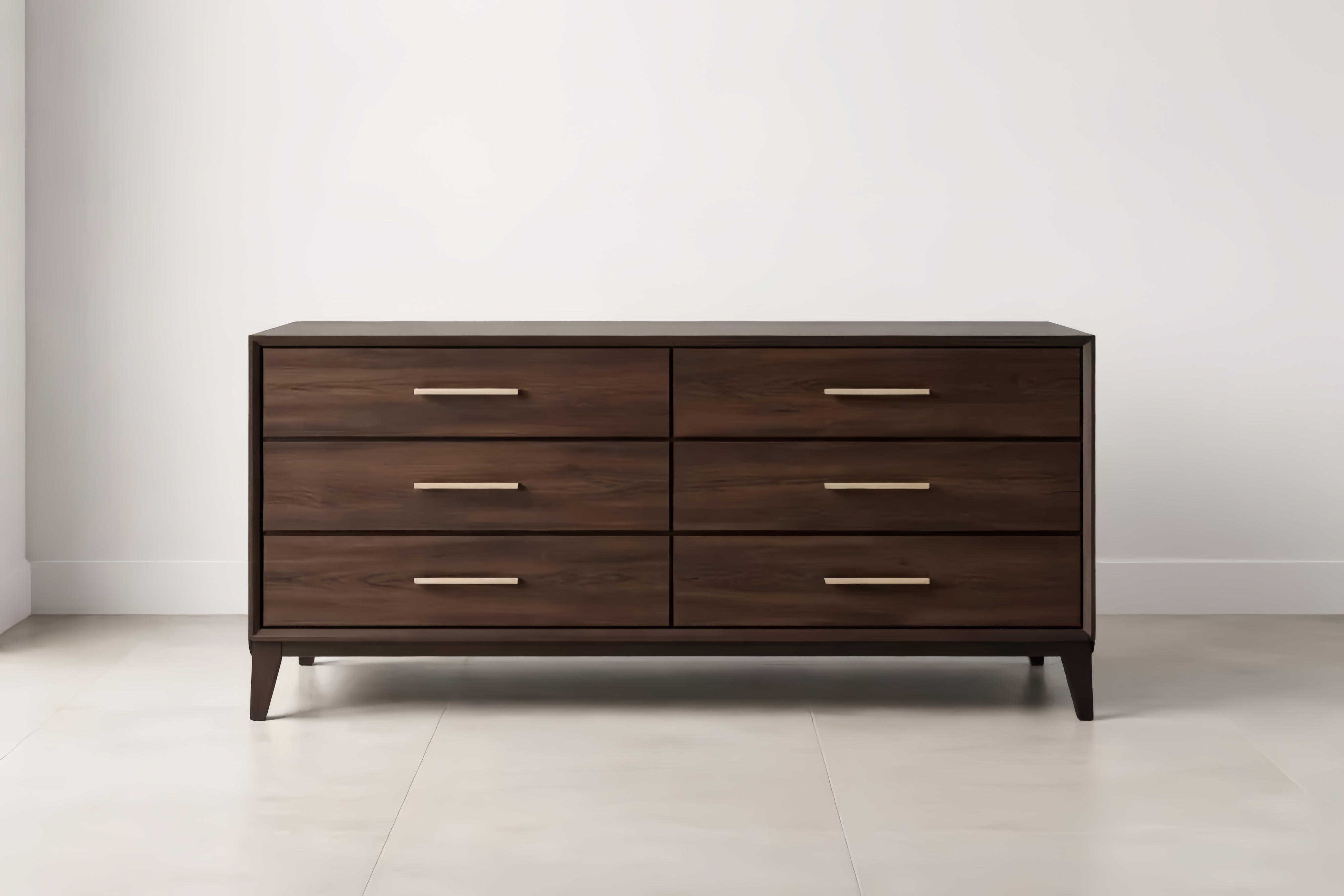 Cassettiera in Legno Massello con 6 Cassetti Marrone