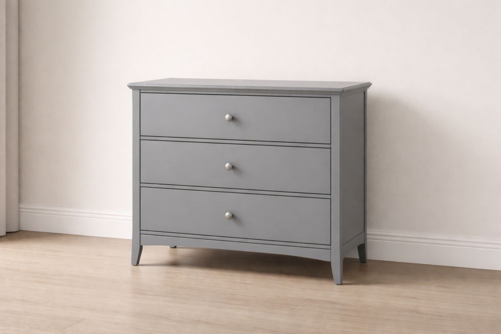 Cassettiera in legno MDF con tre cassetti grigio