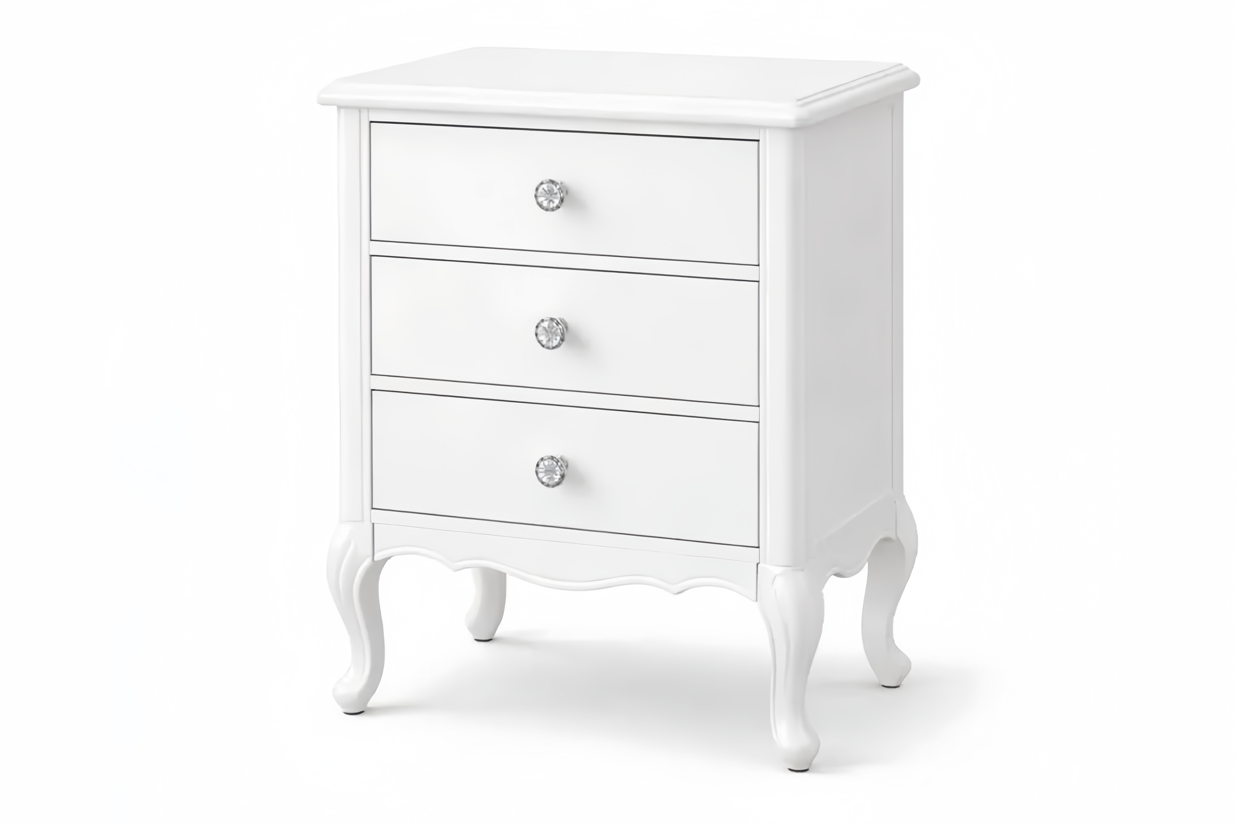 Comodino bianco legno MDF con 3 cassetti Lunghezza 60 cmxProfondità 40 cmxAltezza 70 cm