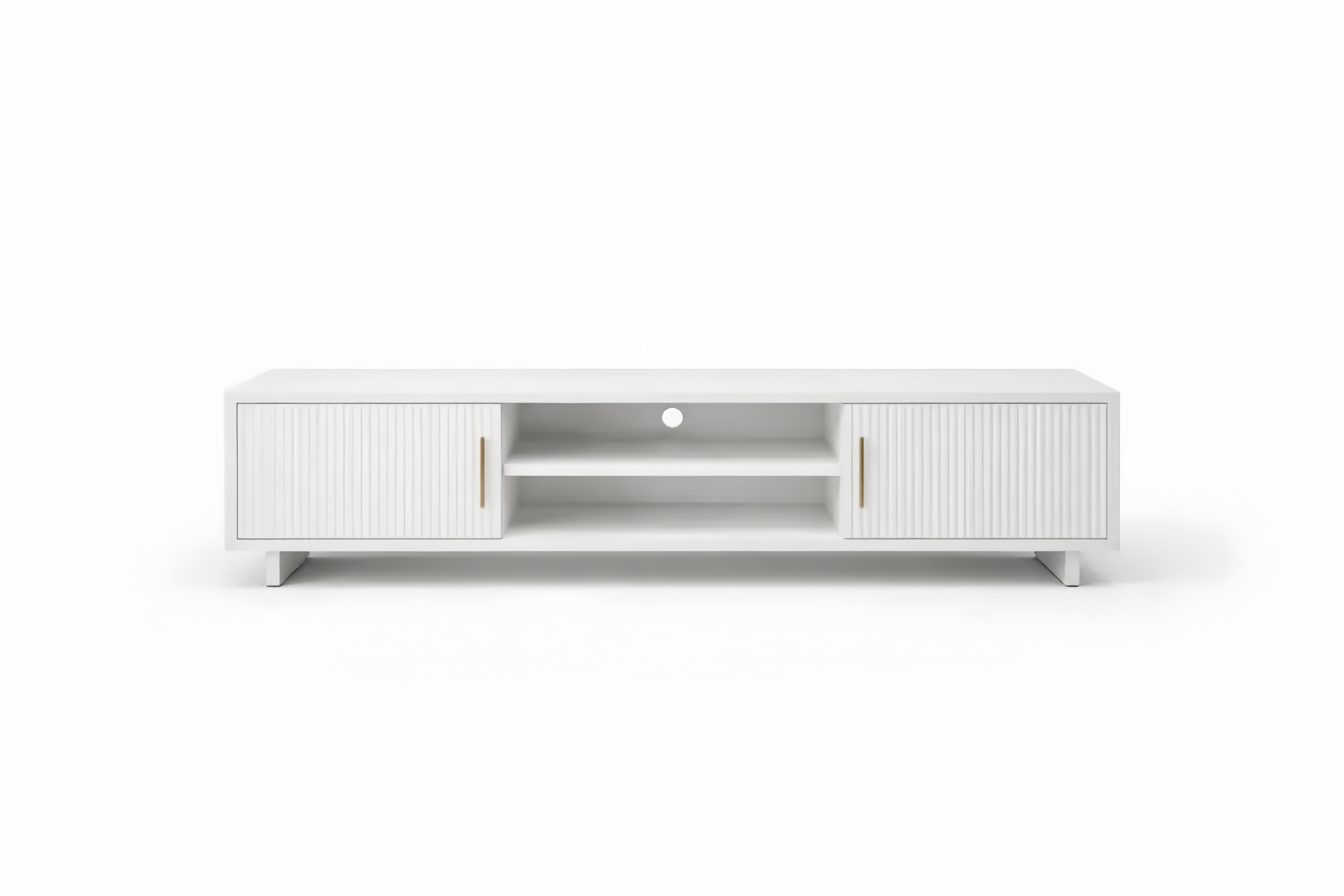 Mobile TV in Legno MDF Bianco 2 Ante con Ripiani