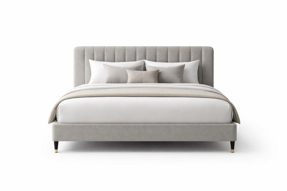 Letto Matrimoniale in Tessuto Grigio Chiaro Lunghezza 200 cmxlarghezza 160 cmxaltezza 120 cm