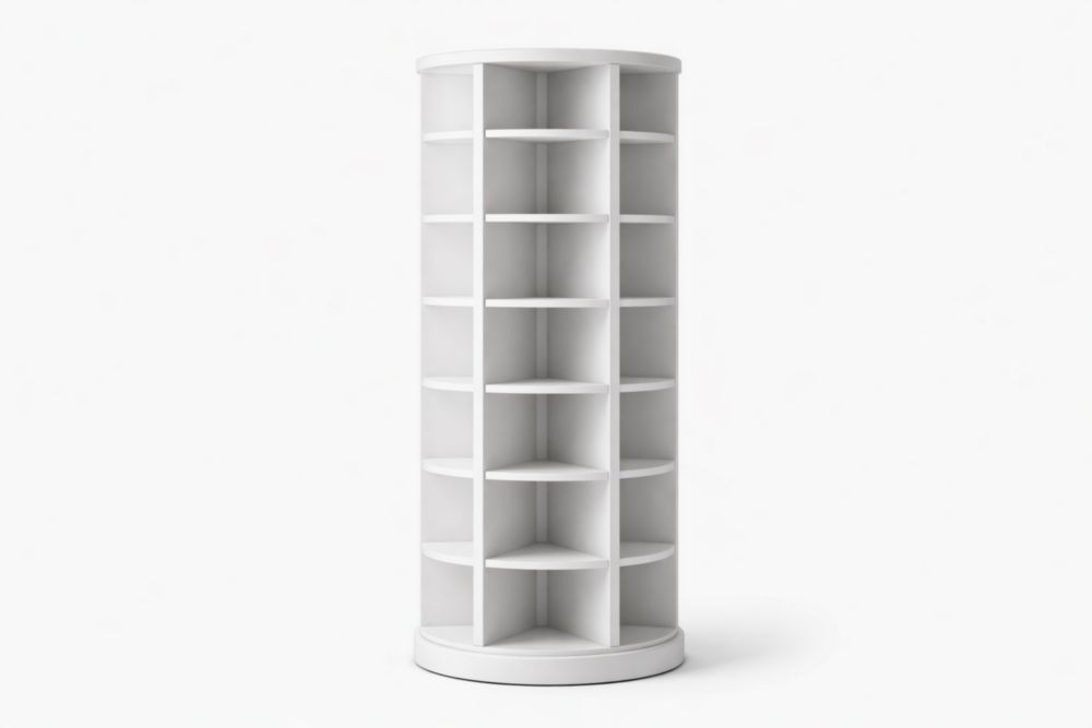 Libreria in MDF Bianco Cylindrica Altezza 180 cm x Lunghezza 60 cm x Larghezza 60 cm