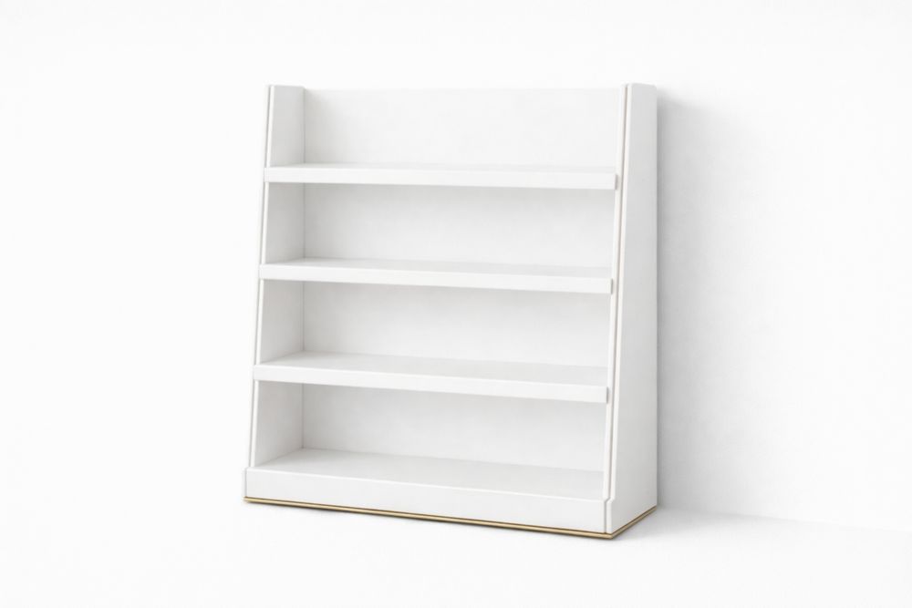 Scaffale a 4 Ripiani Legno MDF Bianco