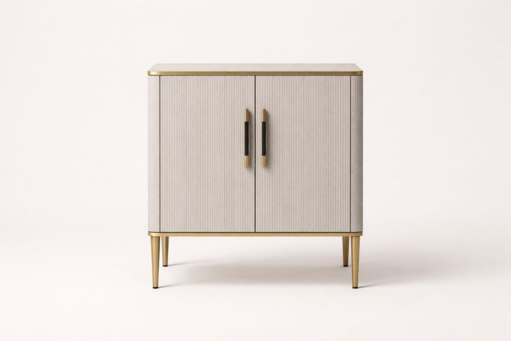 Credenza in Legno MDF con Gambe in Acciaio Inossidabile