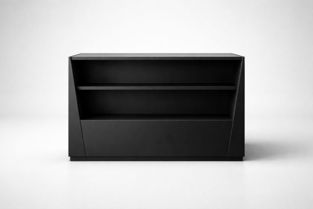 Libreria in Legno Massello Nero Lunghezza90cm x Profondità40cm x Altezza80cm