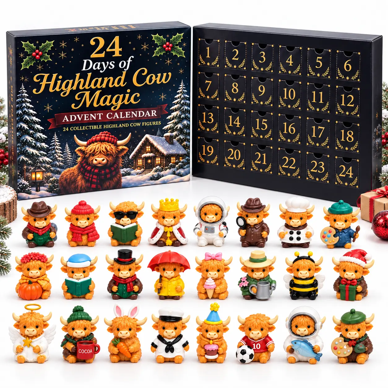 24-Day Highland Cow Advent Calendar