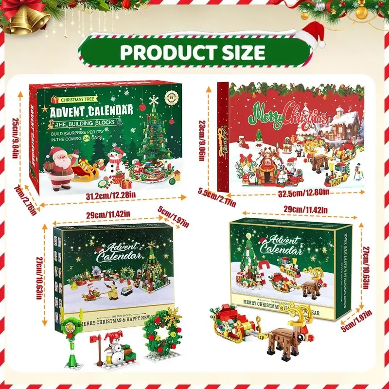 2026 Building Blocks Advent Calendar - 24Pack Mini Jigsaw Puzzle Toys