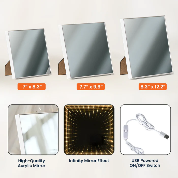 We Love You Gift For Mom, Grandma, Wife - Personalized Photo Infinity Mirror Light Box