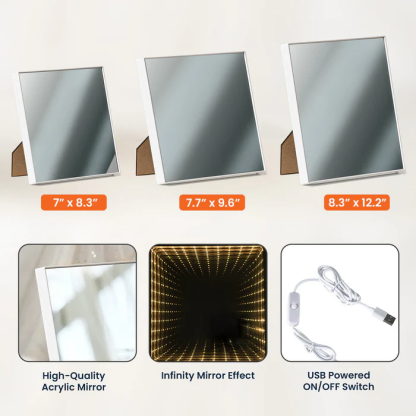 We Love You Gift For Mom, Grandma, Wife - Personalized Photo Infinity Mirror Light Box