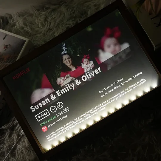 🎬 MOM/MUMFLIX Personalized Mother’s Day Photo Light Frame