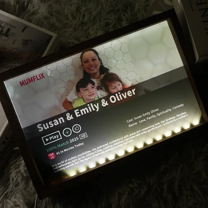 🎬 MOM/MUMFLIX Personalized Mother’s Day Photo Light Frame