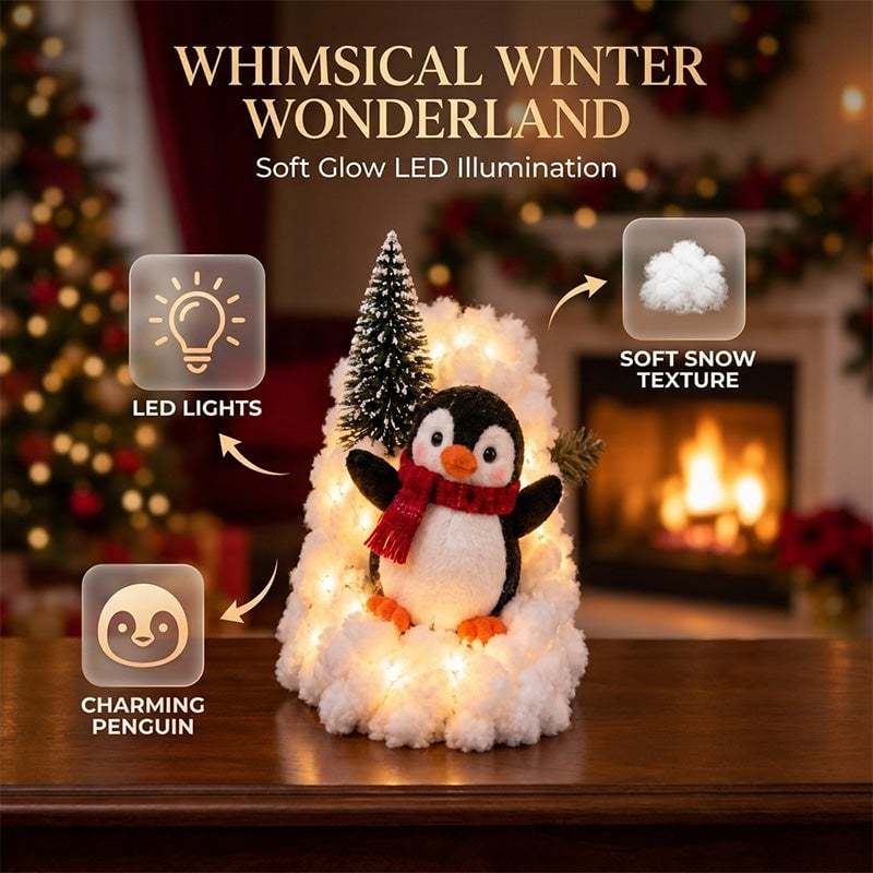Penguin Christmas Stair Snow Decoration