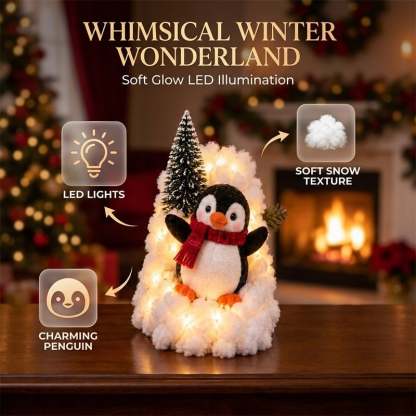 Penguin Christmas Stair Snow Decoration