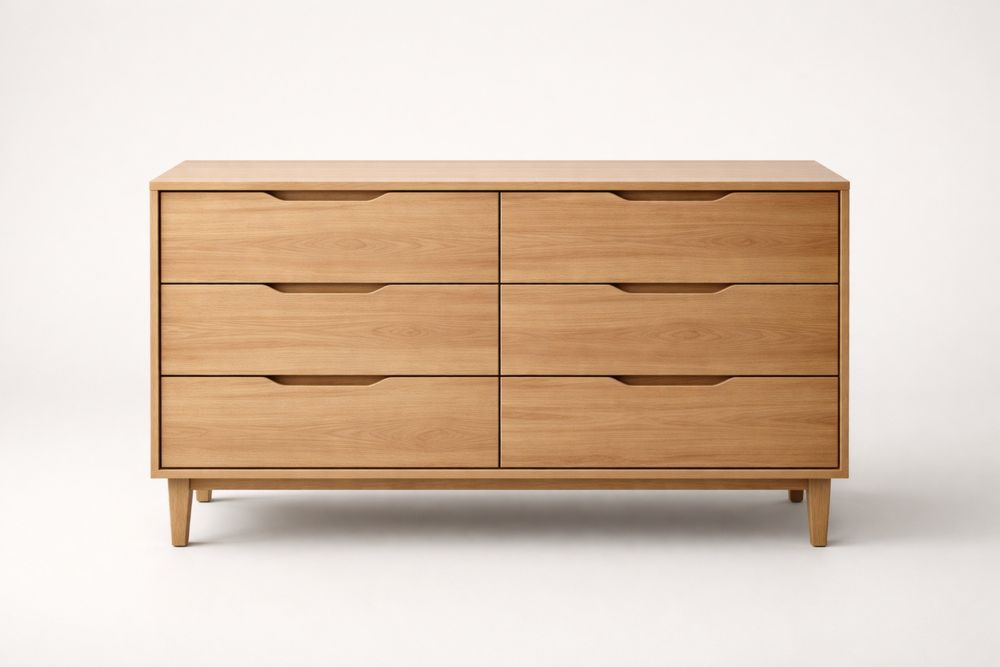 Commode Rectangulaire en Bois avec 6 Tiroirs NE4185530