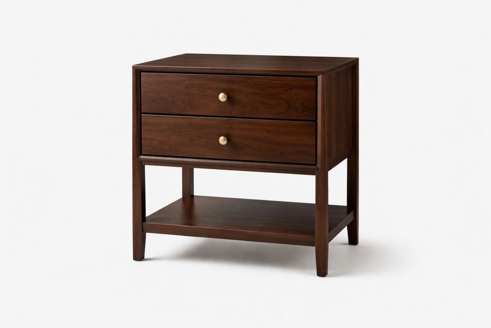 Table de Chevet en Bois avec 2 Tiroirs et 1 Étagère ZP8267638