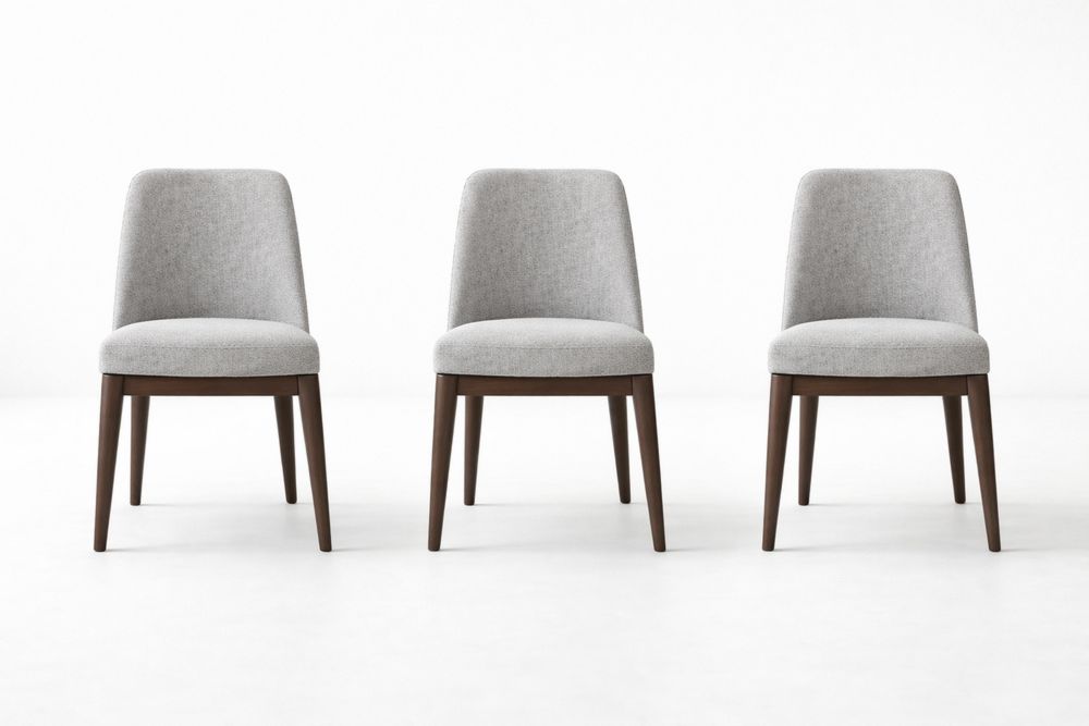 Lot de 3 chaises en bois et tissu gris OG5261951