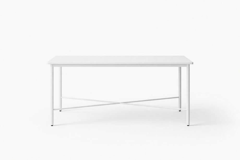 Table Rectangulaire Blanc Acier MDF 120x60x75 cm TQ3541805