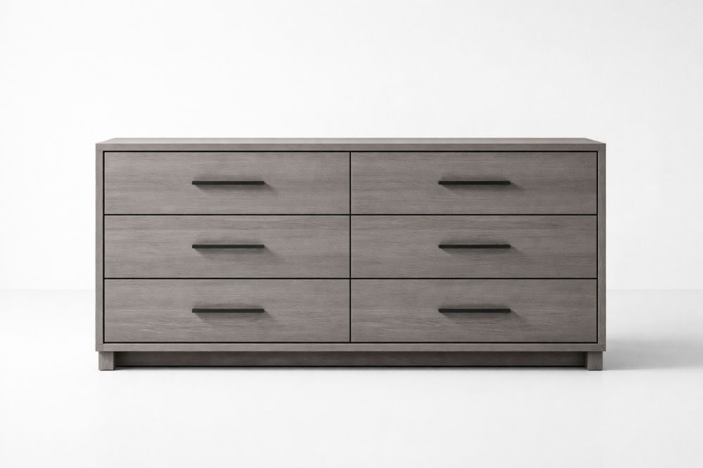 Meuble en bois gris à six tiroirs GU5922114