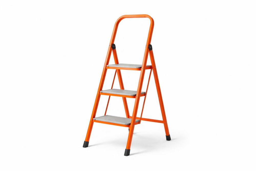 Échelle en Métal 3 Marches Pliable Orange MR3392867
