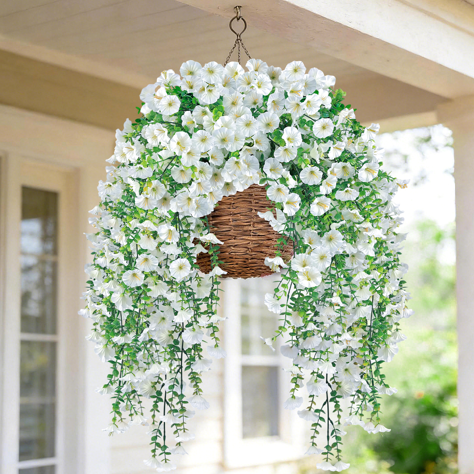  PCS Silk Morning Glory Artificial Flowers-White