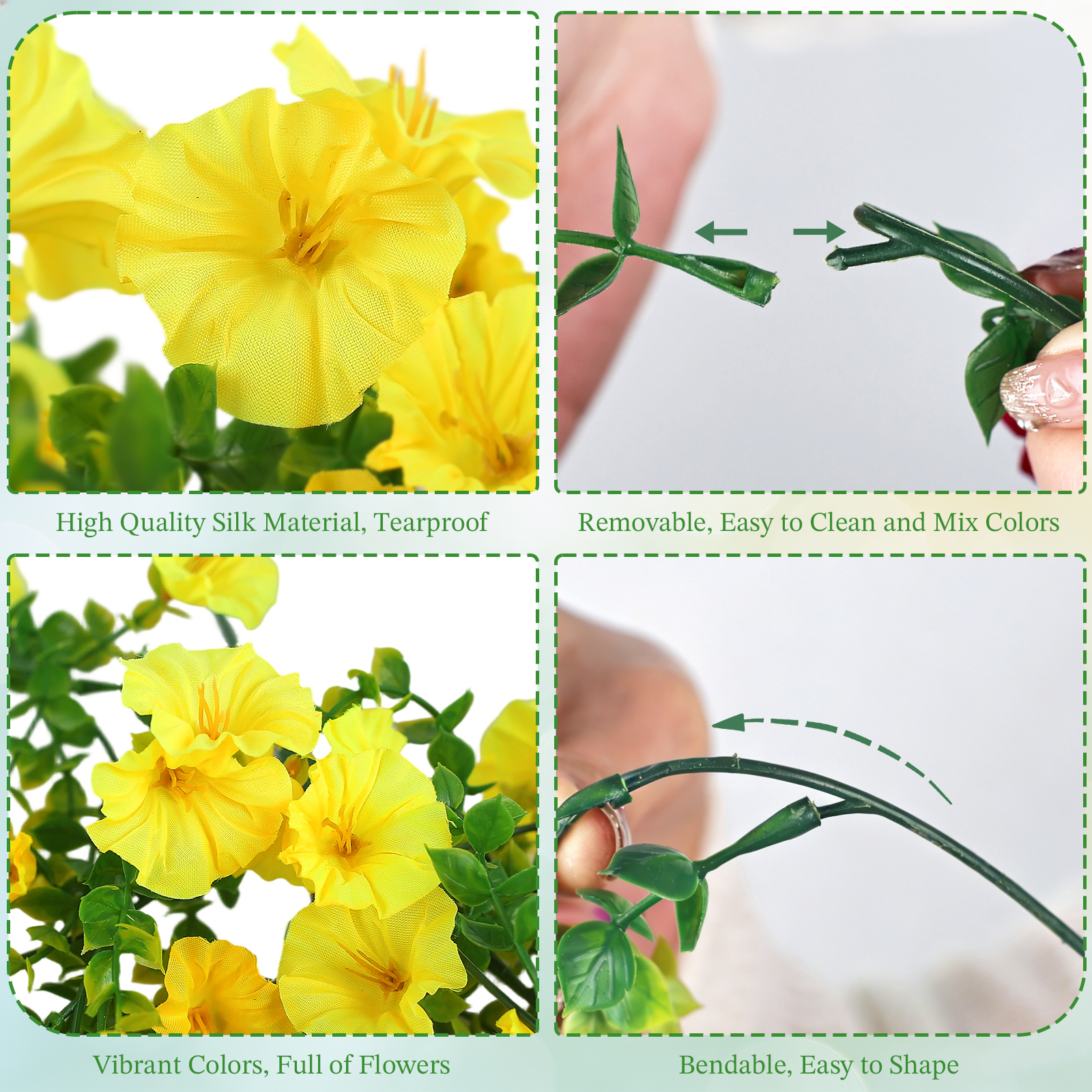  Yellow Artificial Hanging Flowers for Outdoors