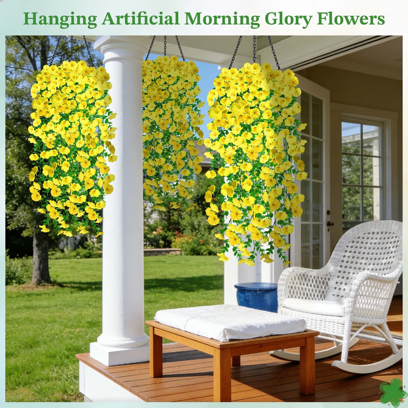 Yellow Artificial Hanging Flowers for Outdoors