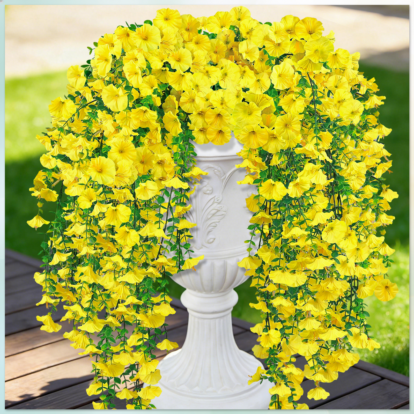  Yellow Artificial Hanging Flowers for Outdoors